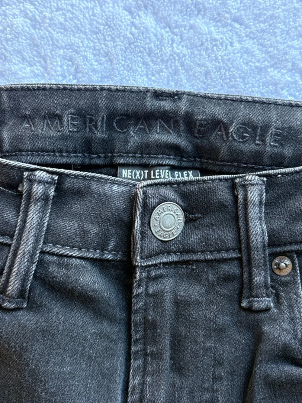3 Pair Bundle AE Men’s Jeans Bundle 26x28 Gray, Black and Blue Slim